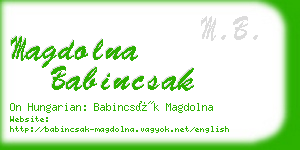 magdolna babincsak business card